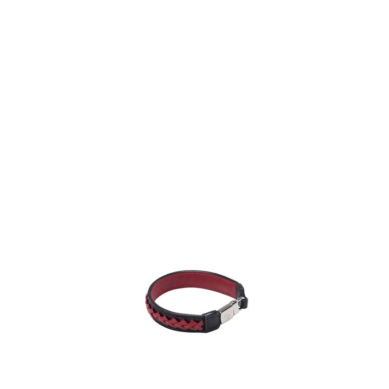 Brazalete tejido incrustado nero rosso lt brazaletes