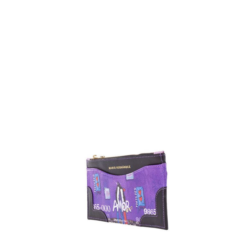 Billetera pouch con tarjetero bruna amor purpura Debilzan