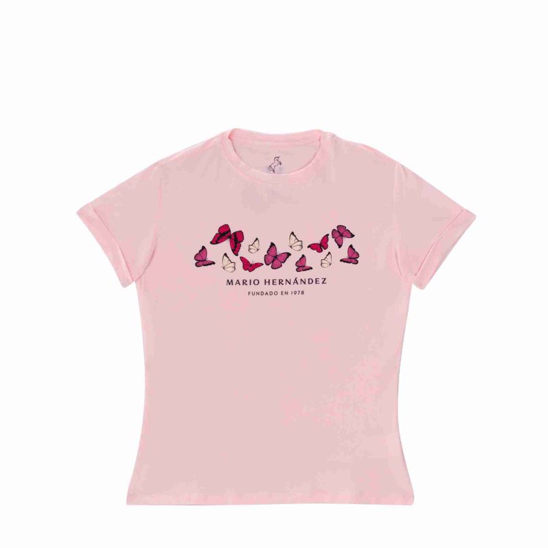 Camiseta mariposas primavera rosado Tierra Arriba