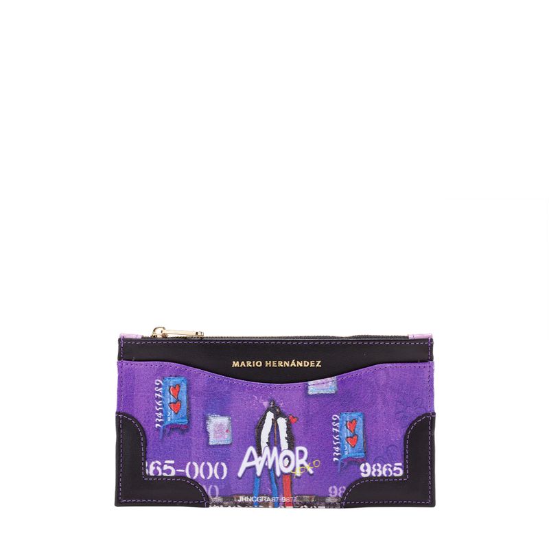 Billetera pouch con tarjetero bruna amor purpura Debilzan