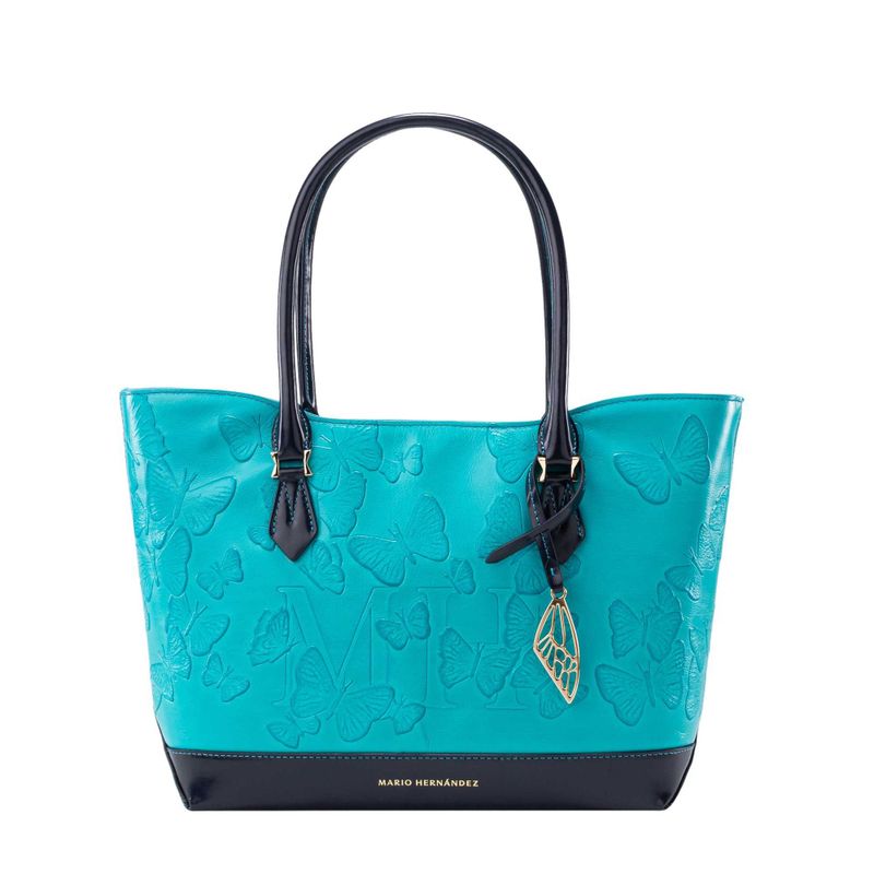 Tote alas mediano aqua Mariposas