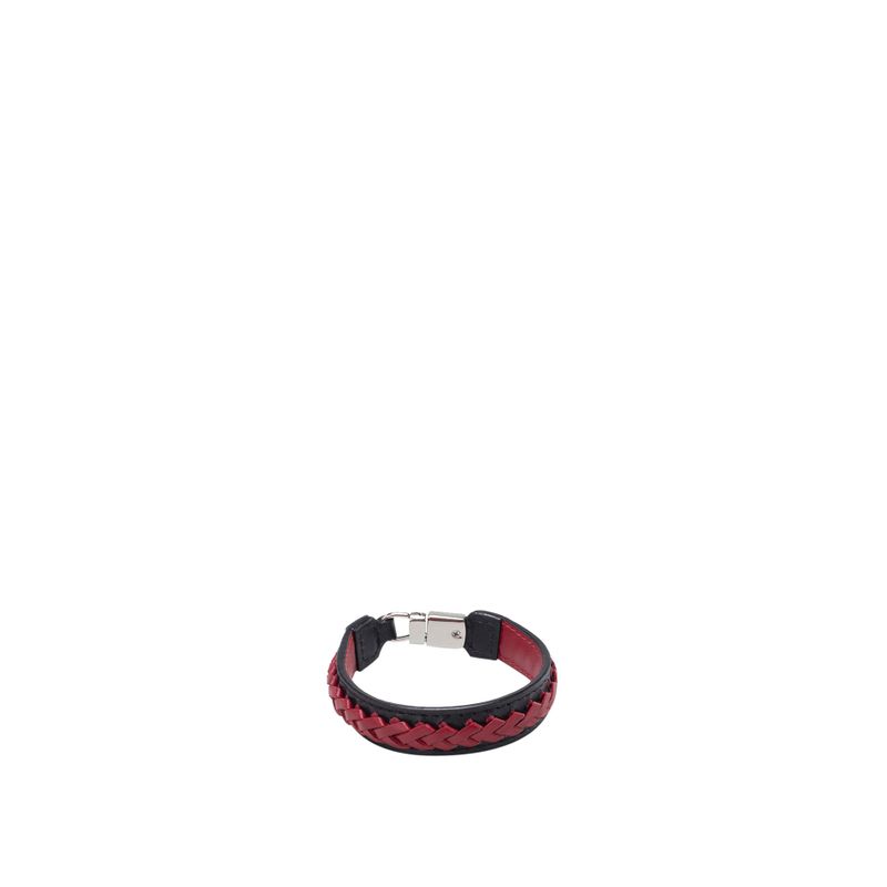 Brazalete tejido incrustado nero rosso lt brazaletes