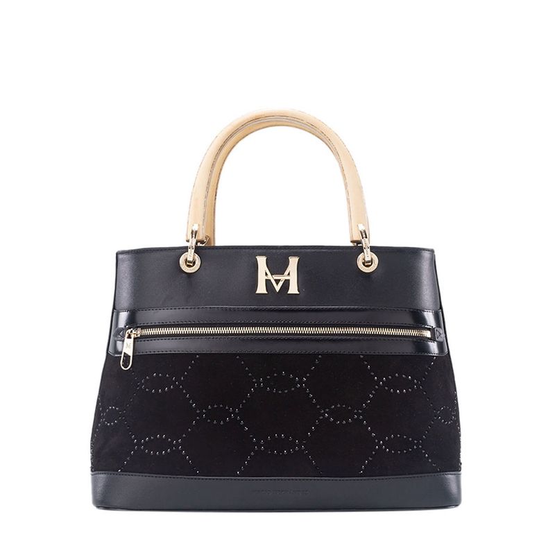 Bolso de mano Greta negro brillante Hera