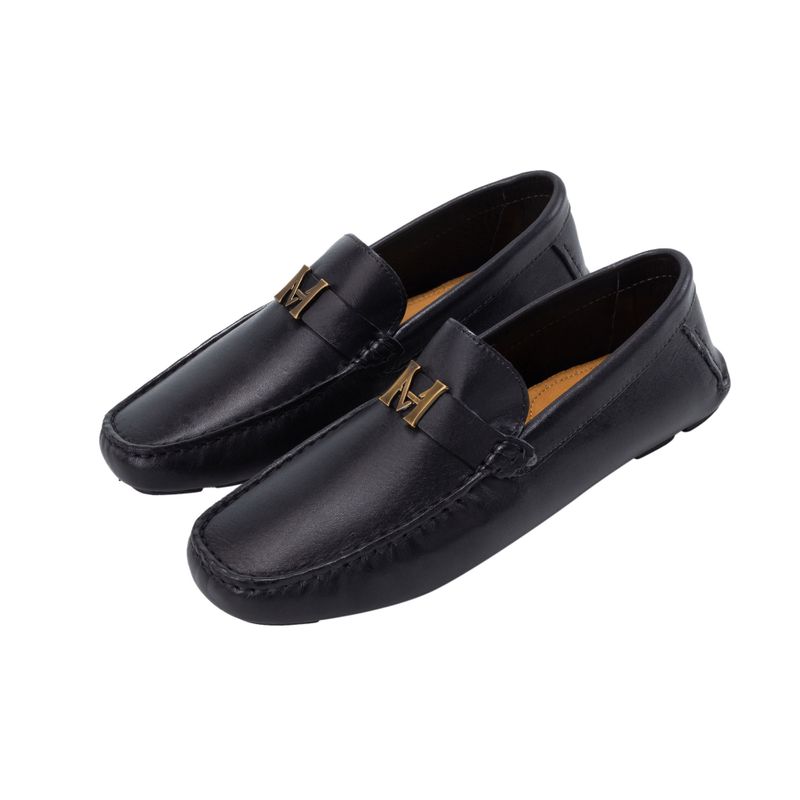 Mocasin driver monograma negro mh mocs