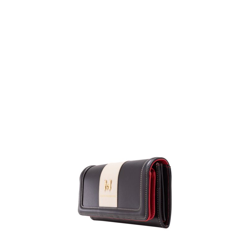 Billetera francisca negro beige Hera