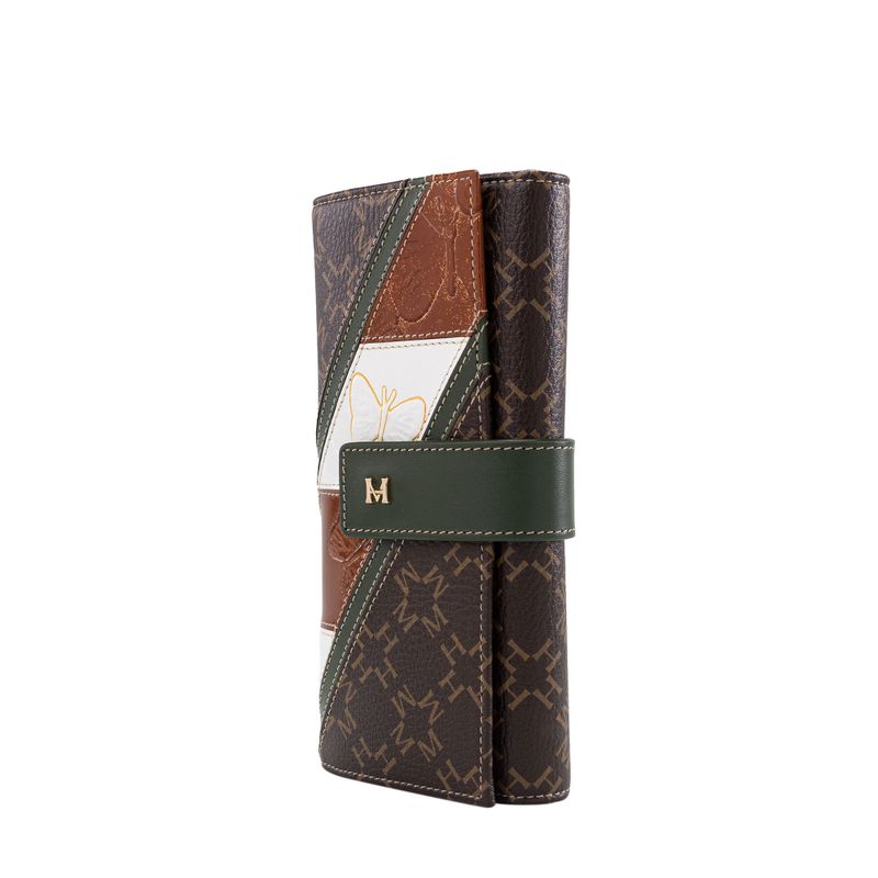 Billetera poly oliva Primario Borboletras