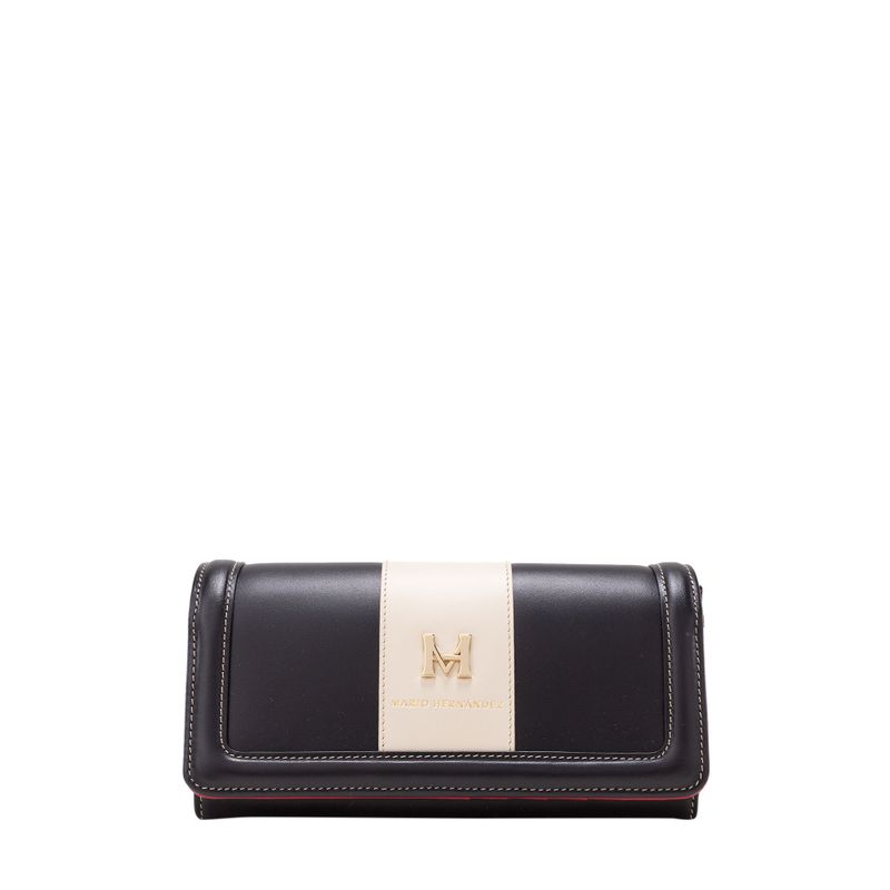 Billetera francisca negro beige Hera