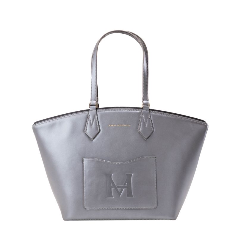 Tote alicia grande plateado negro Mambo
