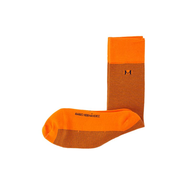 Medias rayas naranja largas mh socks