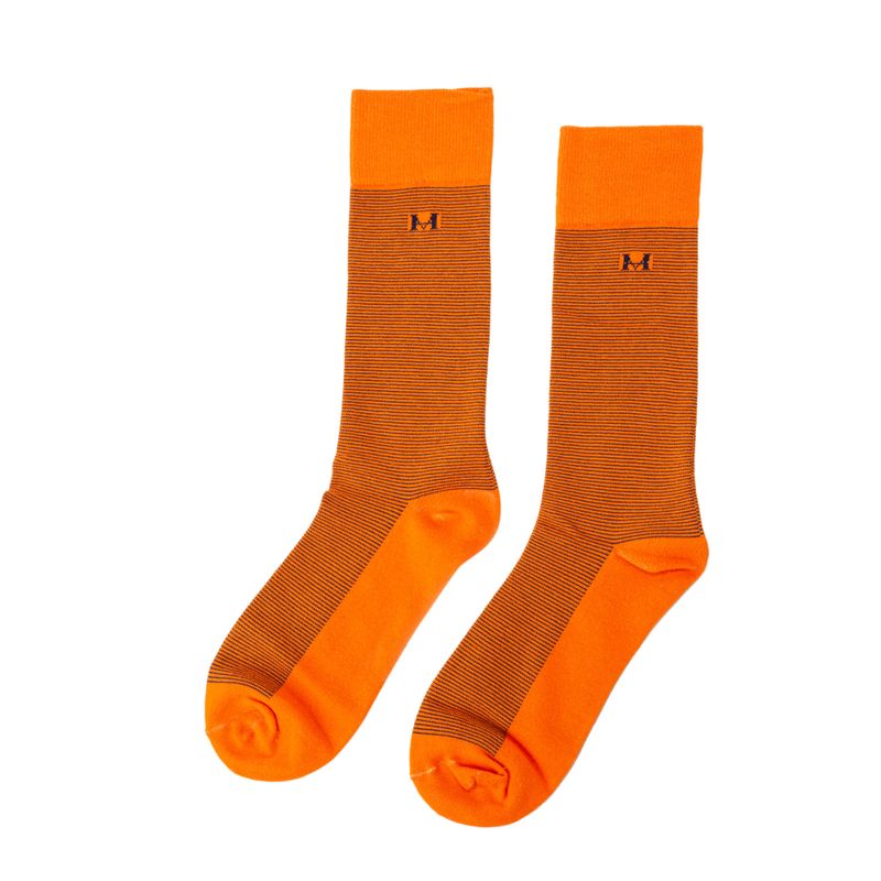 Medias rayas naranja largas mh socks