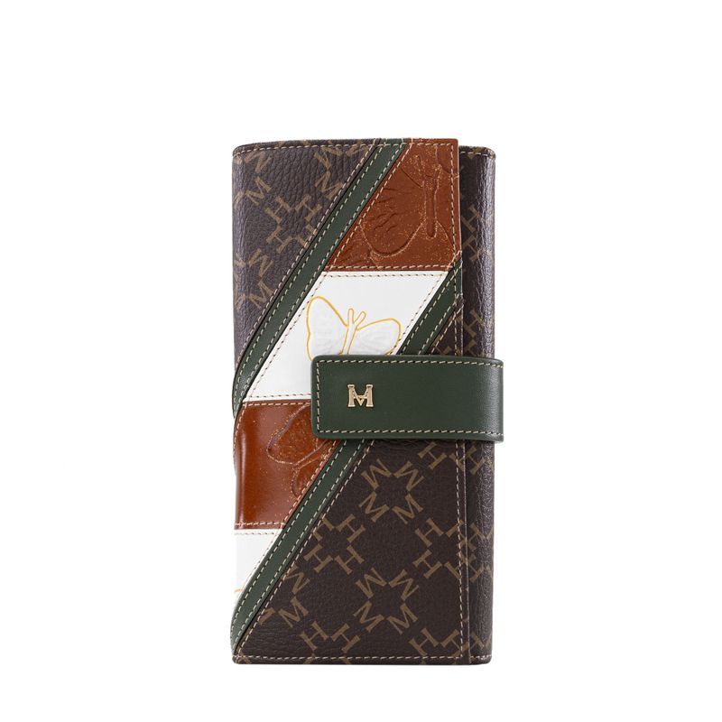 Billetera poly oliva Primario Borboletras