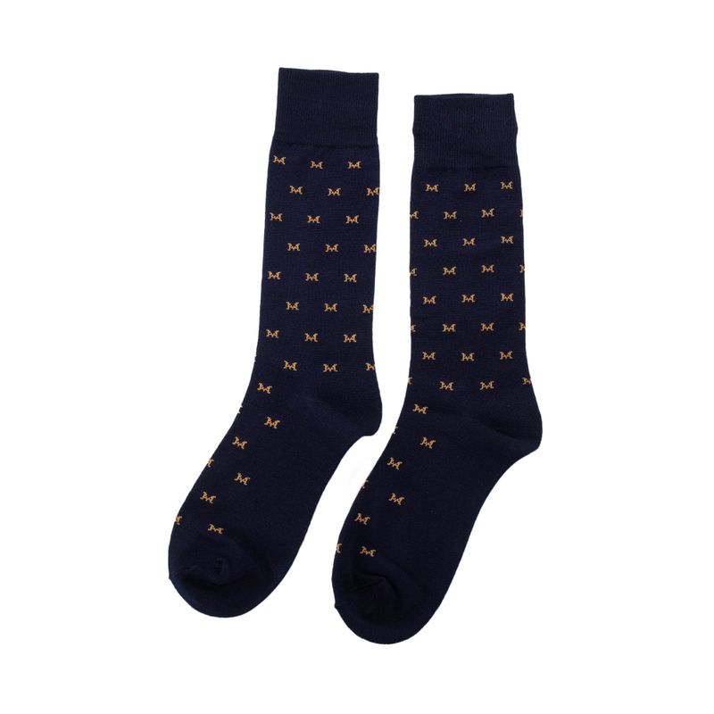 Medias monograma azul largas mh socks