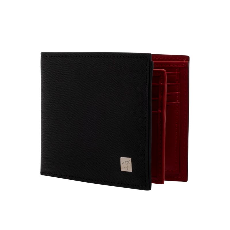 Billetera extraplana con inserto nero rosso roble