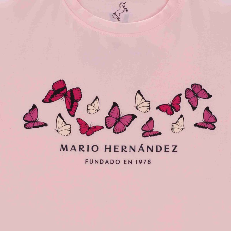 Camiseta mariposas primavera rosado Tierra Arriba