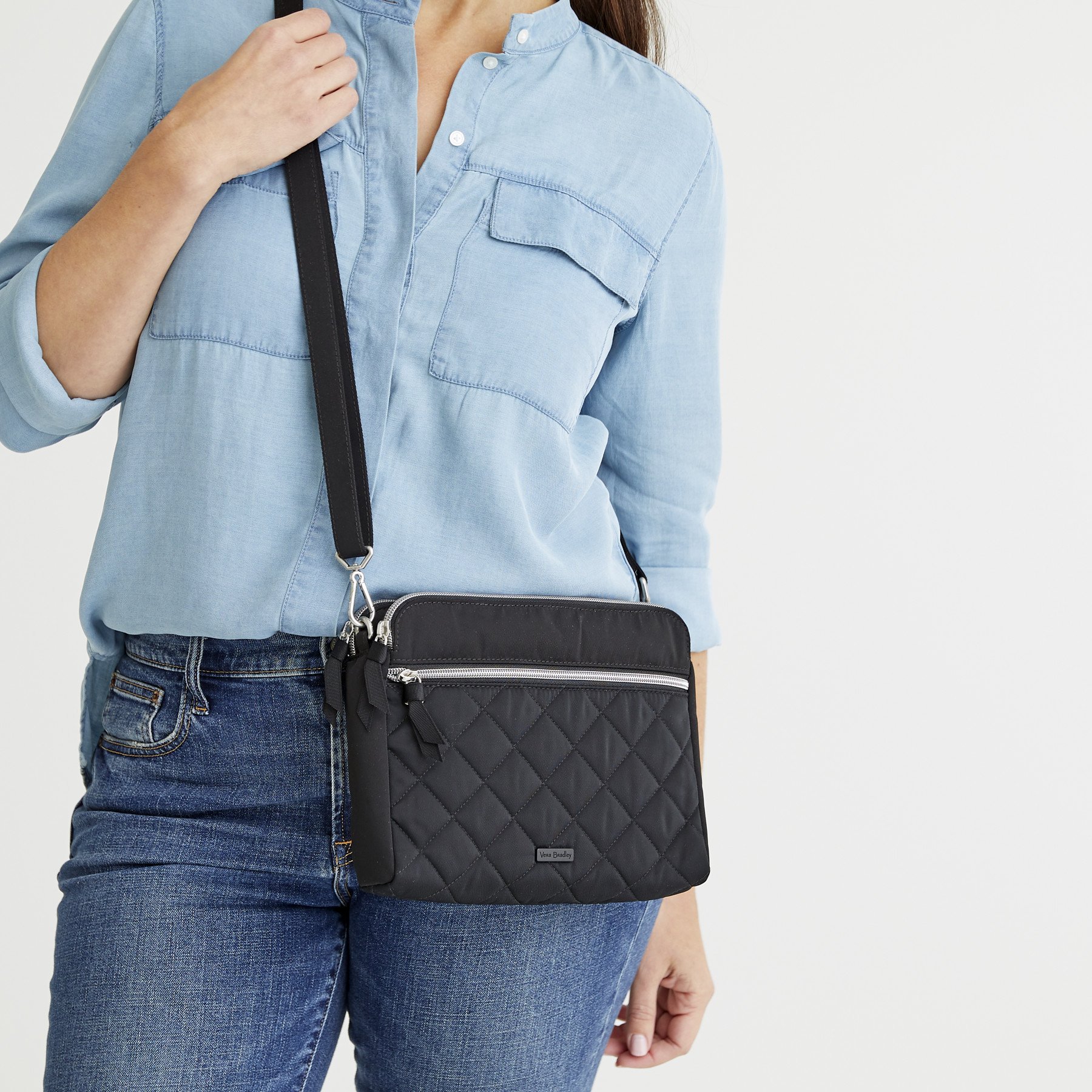 Triple Compartment Crossbody Bag