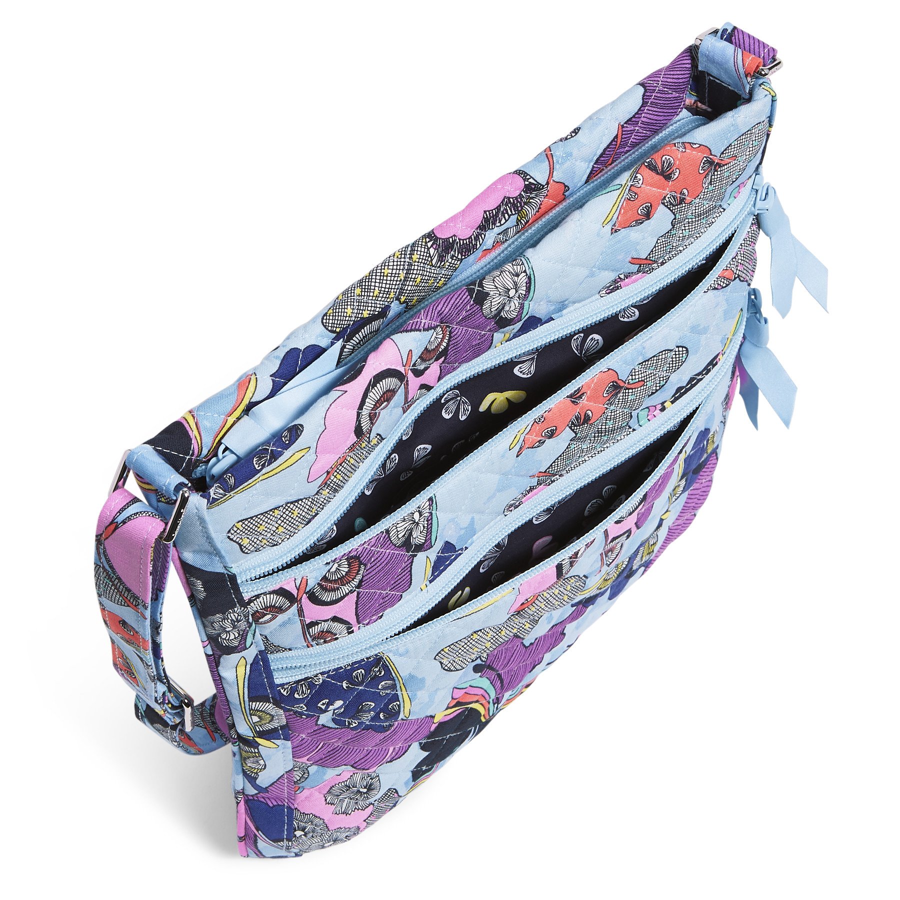 Triple Zip Hipster Crossbody Bag