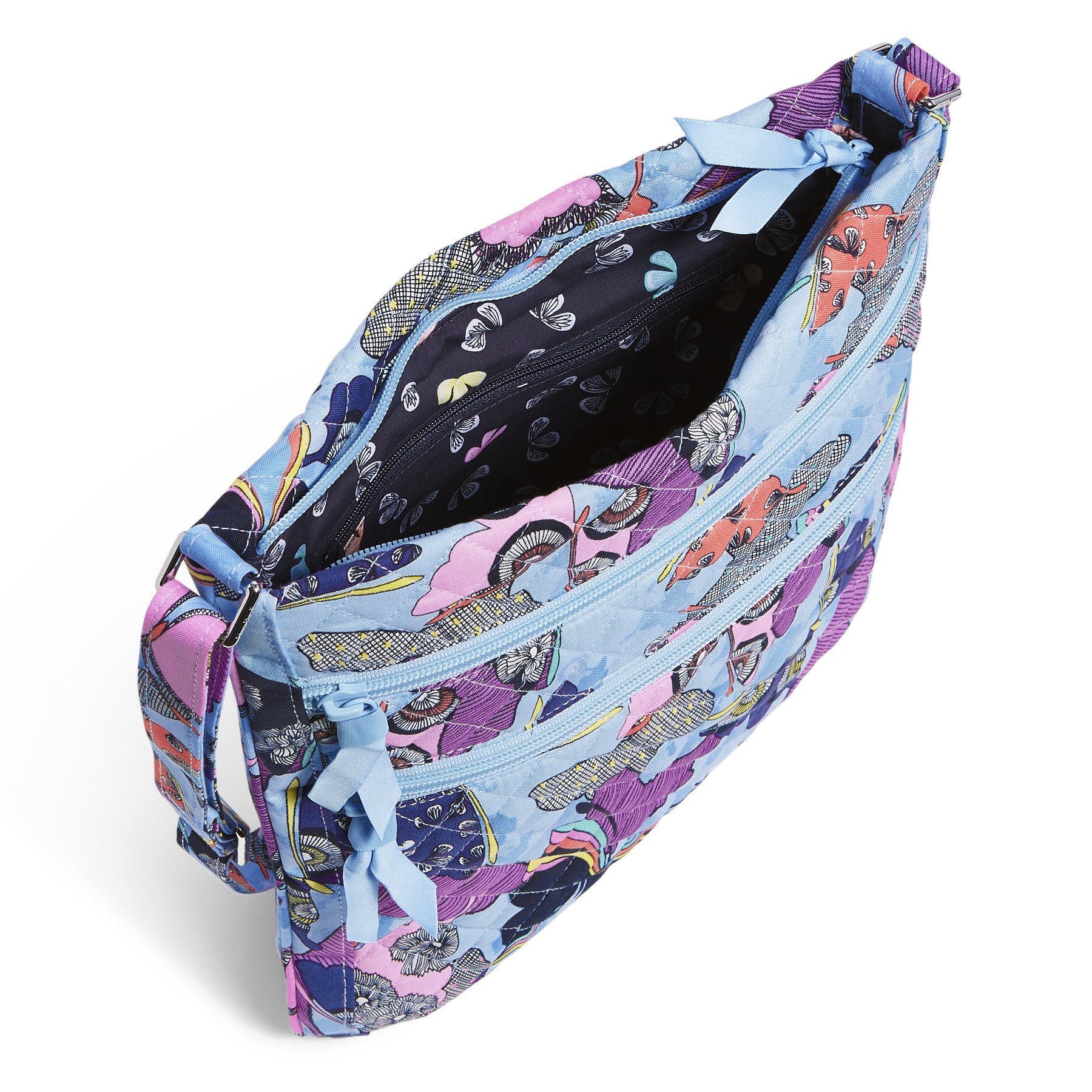 Triple Zip Hipster Crossbody Bag