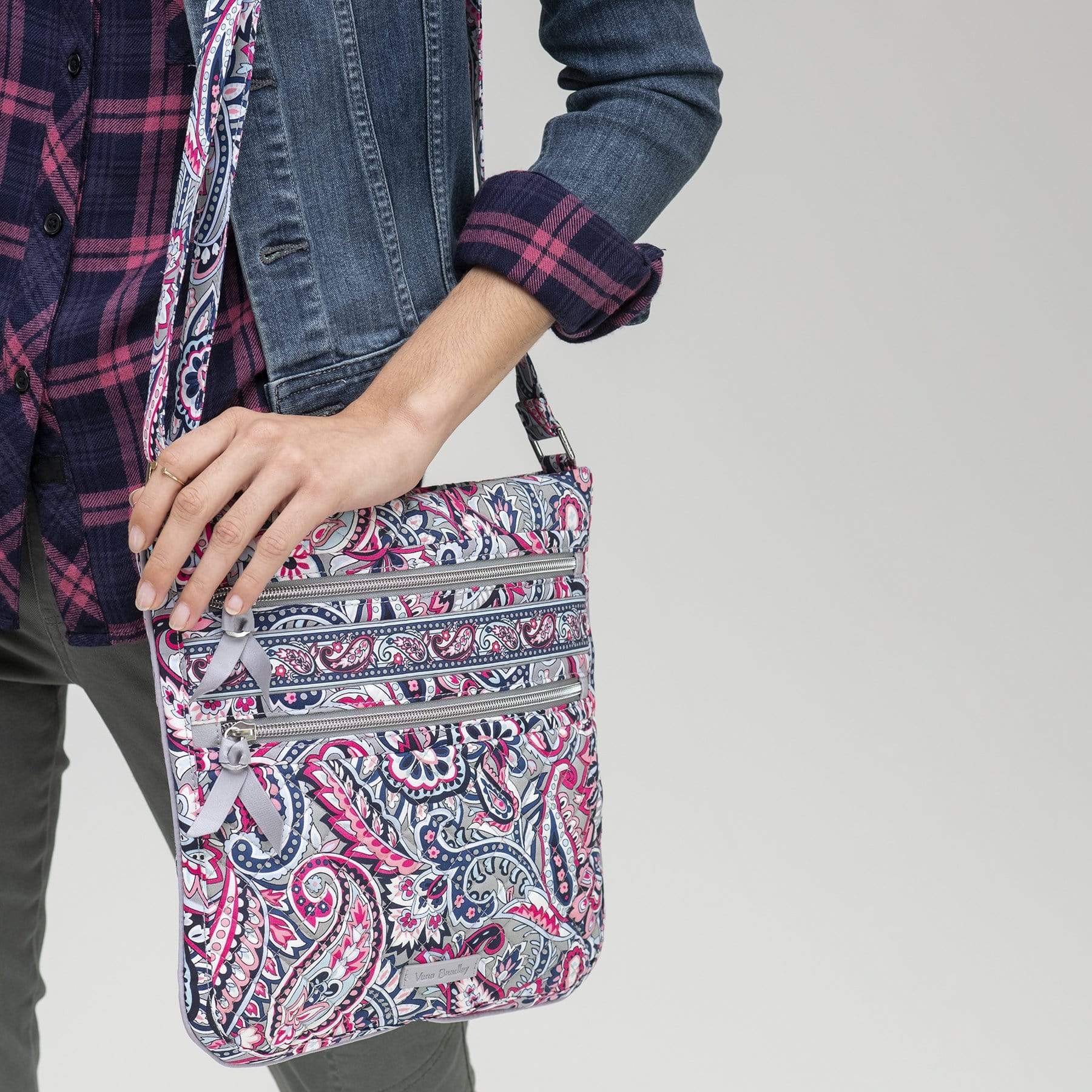 Triple Zip Hipster Crossbody Bag