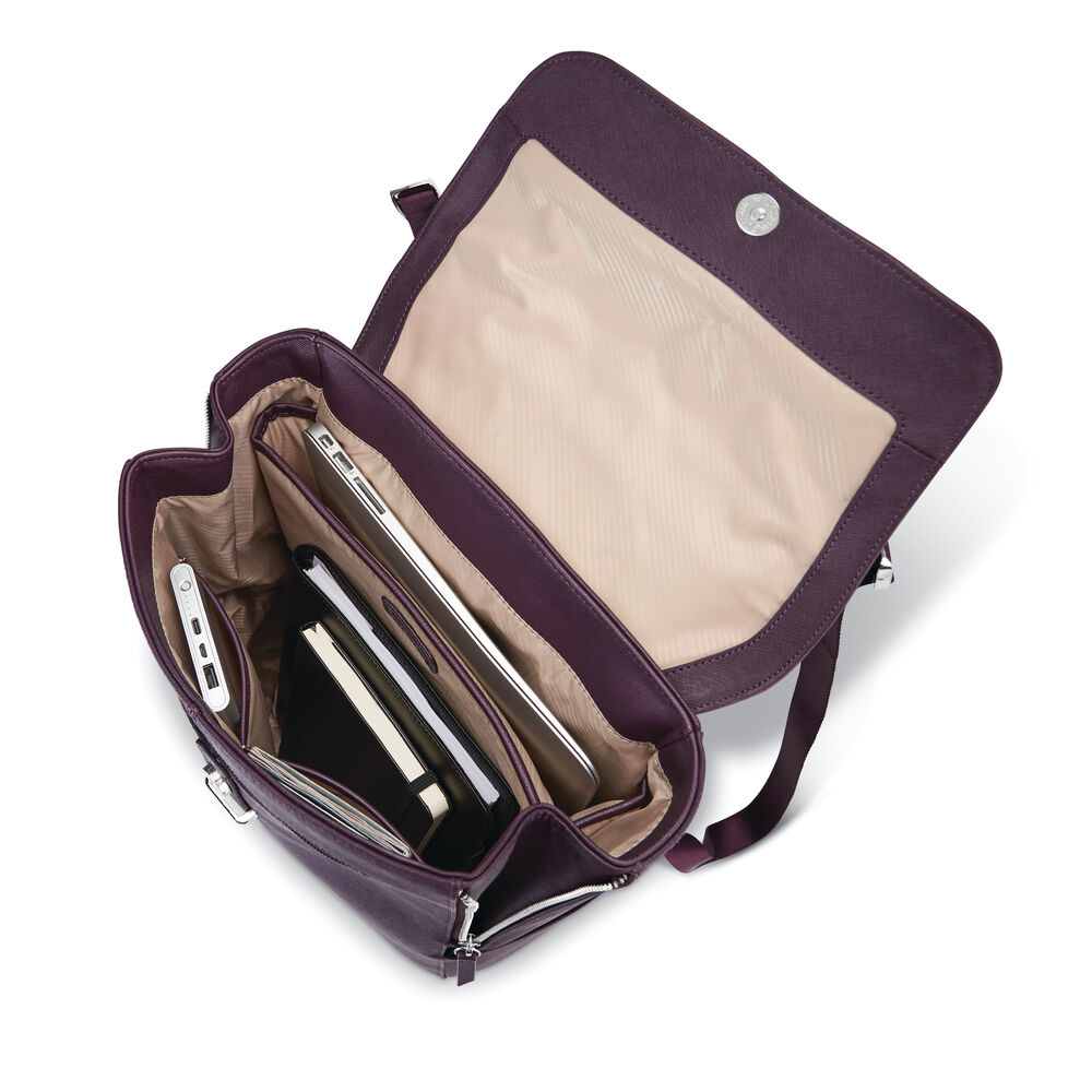 Women's Executive Leather Flap Backpack