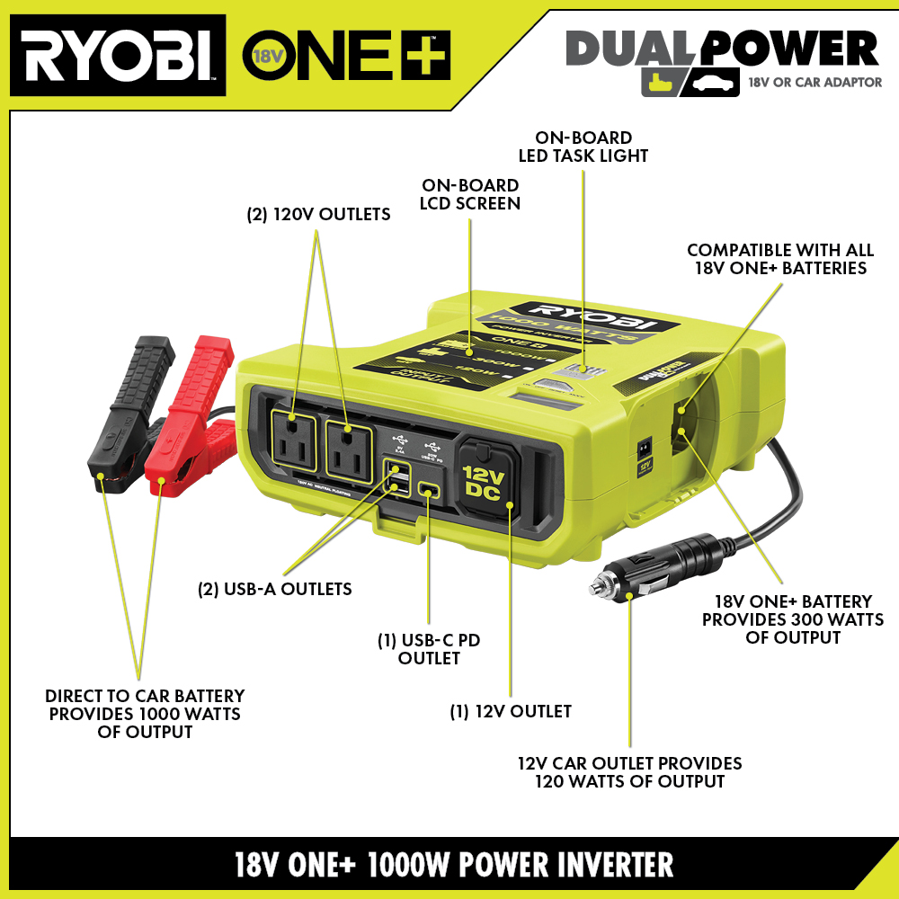 18V ONE+ 1000W AUTOMOTIVE POWER SOURCE