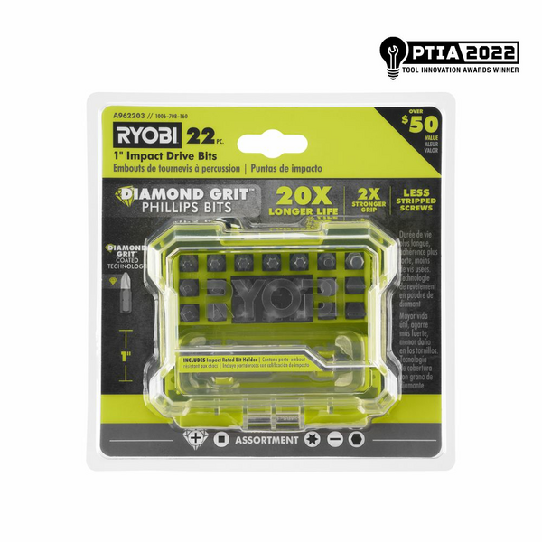 22 PC. 1 Diamond Grit Impact Drive Bits