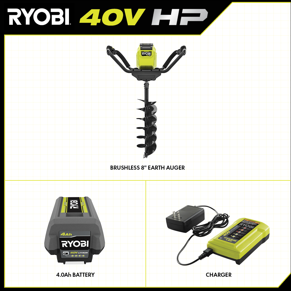 40V HP BRUSHLESS 8 EARTH AUGER KIT