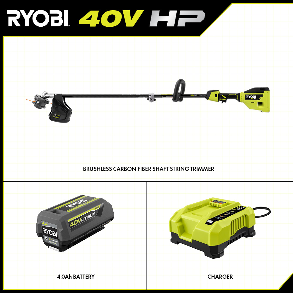 40V HP BRUSHLESS 15 CARBON FIBER ATTACHMENT CAPABLE STRING TRIMMER KIT