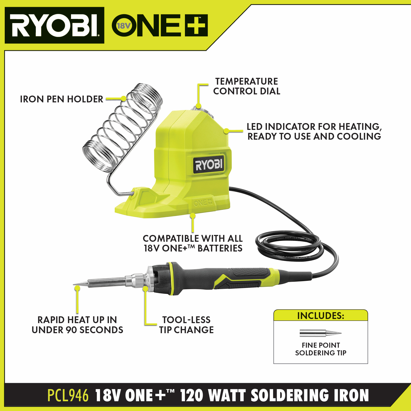 18V ONE+ 120W SOLDERING IRON