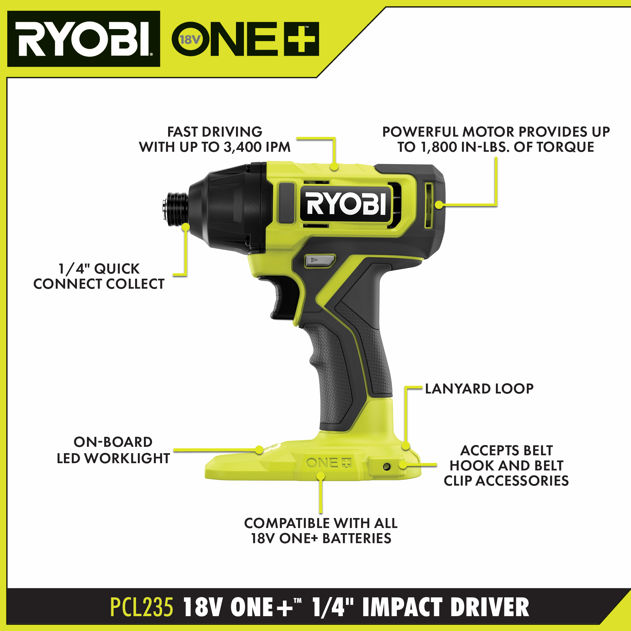18V ONE+ 1/4 IMPACT DRIVER