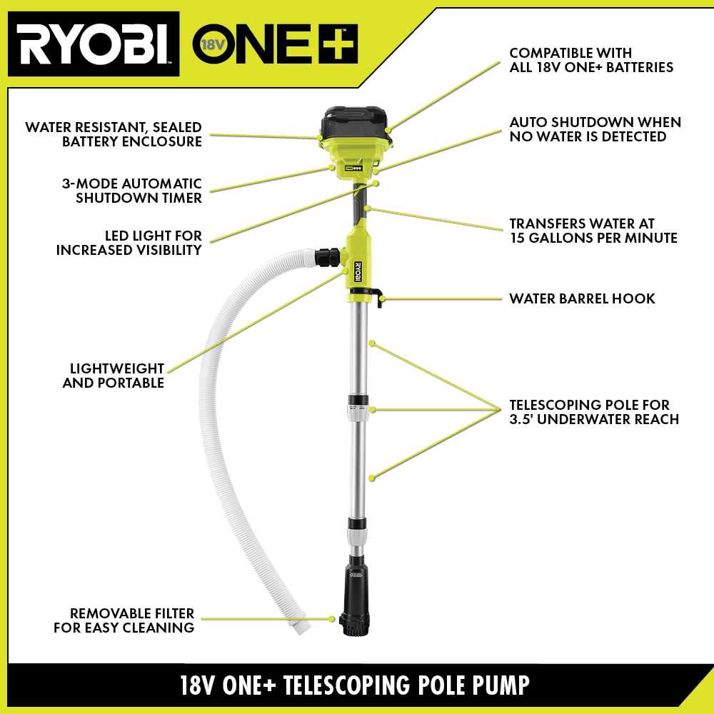 18V ONE+ Telescoping Pole Pump Kit