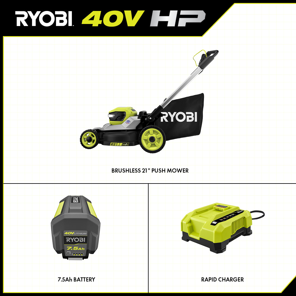 40V HP BRUSHLESS 21 CROSS CUT PUSH MOWER KIT