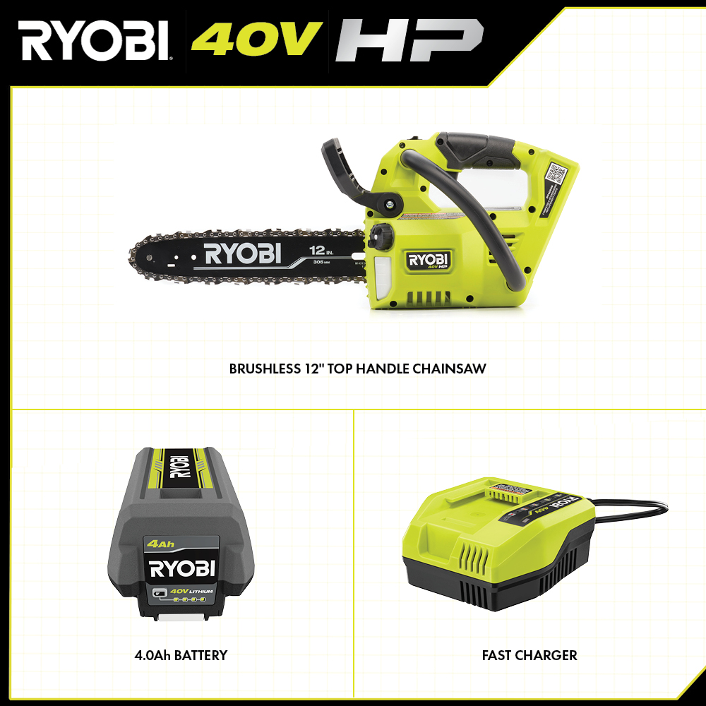 40V HP BRUSHLESS 12 TOP HANDLE CHAINSAW KIT