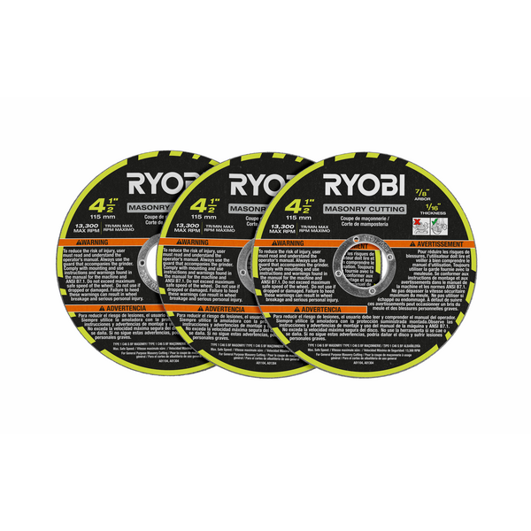 3 PC. 4-1/2 Masonry Cutting Wheel Set