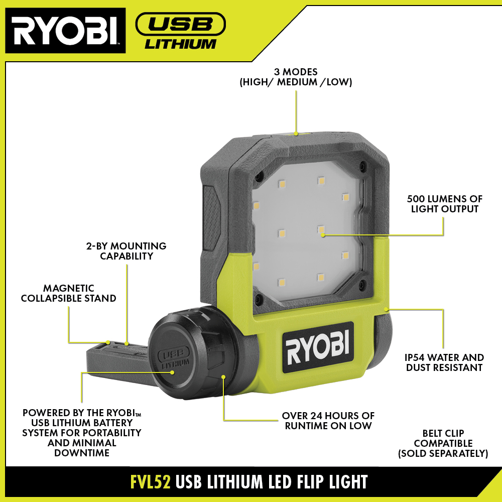 USB LITHIUM LED Flip Light Kit