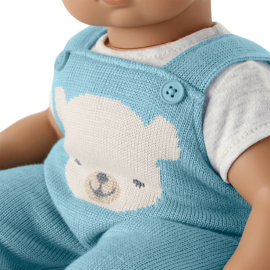 Blue Bear Overalls Set for Bitty Baby® Dolls