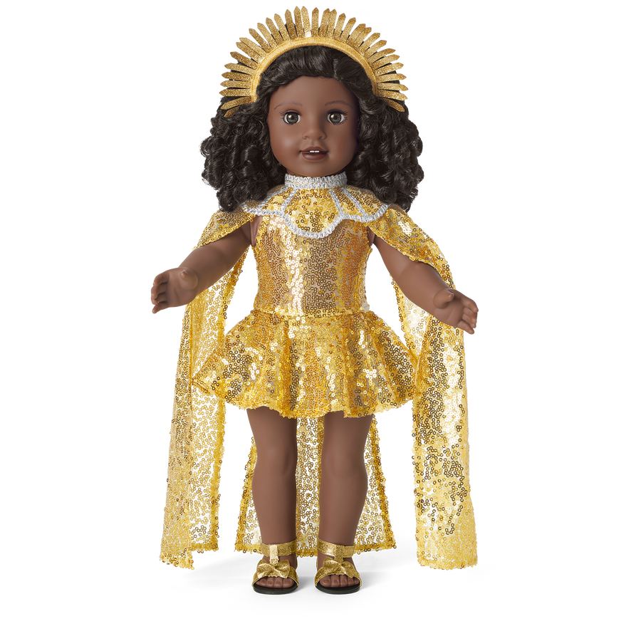 Glitzy Sequin Gown & Capelet Outfit for 18-inch Dolls