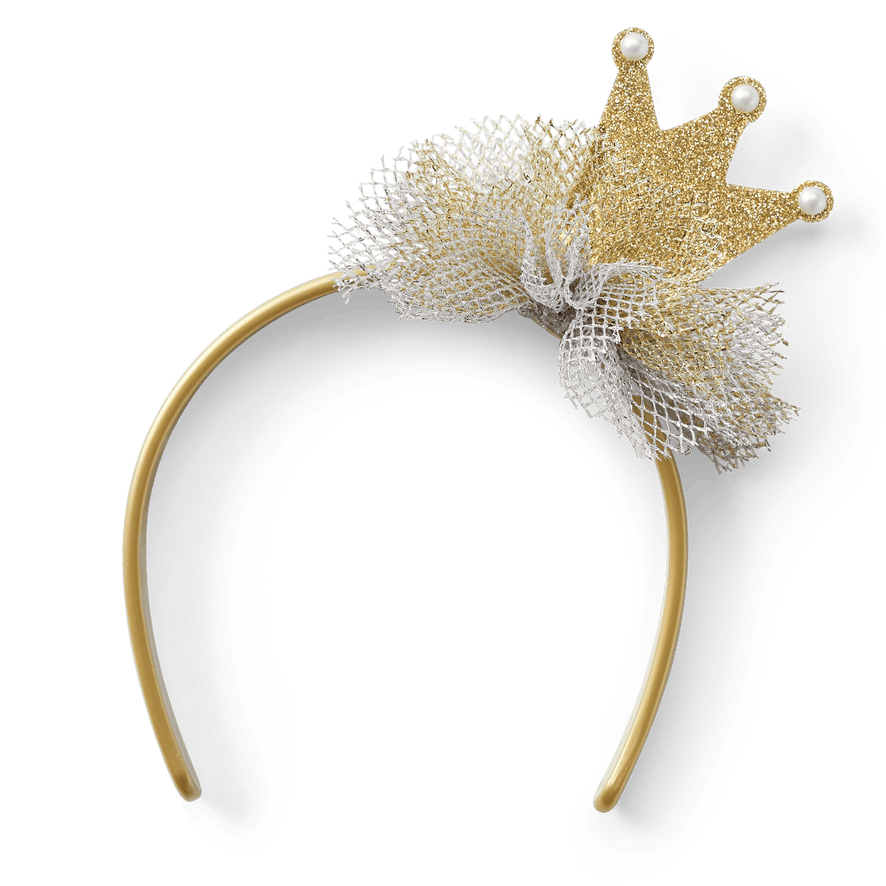 Gold Glitter Crown Headband for 18-inch Dolls