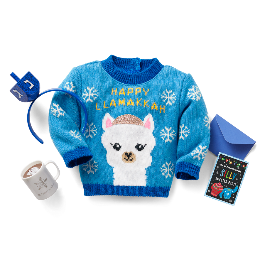 Silly Hanukkah Sweater for 18-inch Dolls
