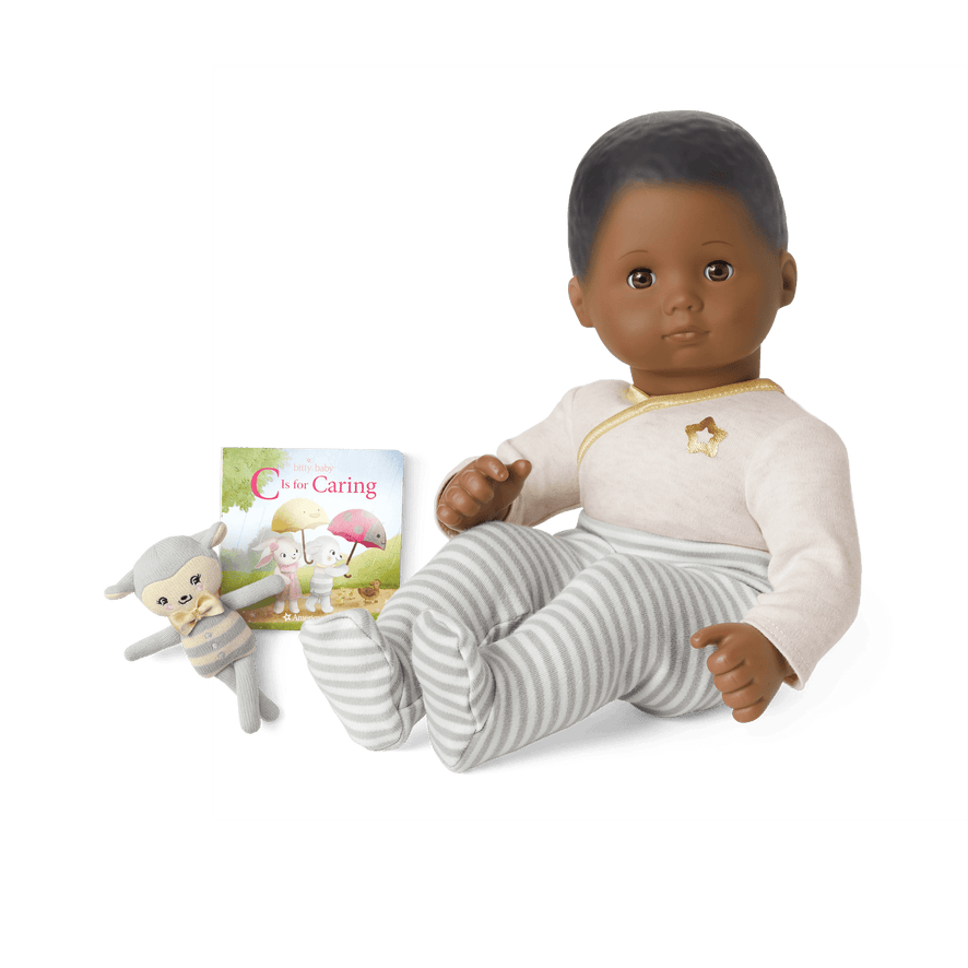 Bitty Baby® Doll #1 in Cloud Gray + Lamb Friend & Board Book