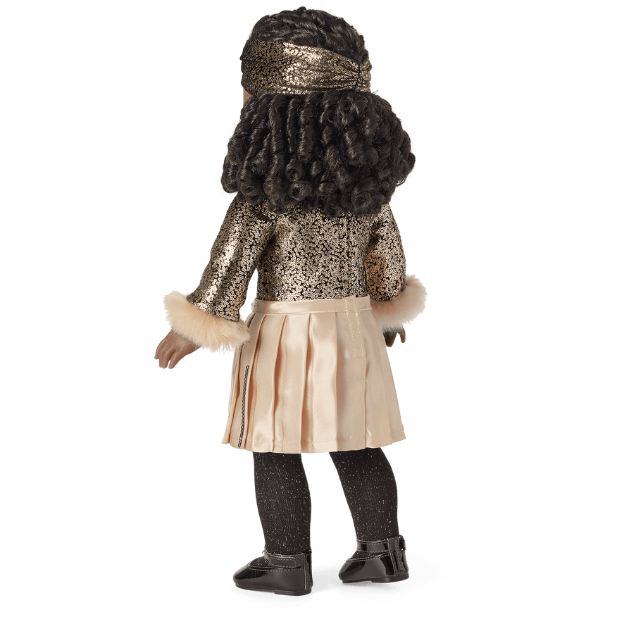 Sparkly Skirt & Fur-Trim Top for 18-inch Dolls