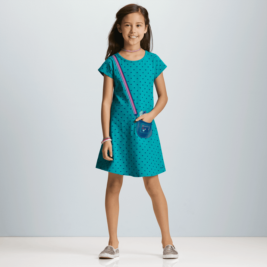 Heart Print Dress for Girls