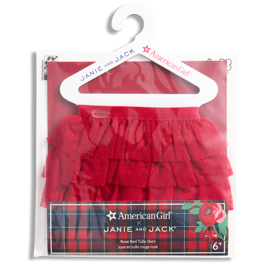 American Girl® x Janie and Jack Rose Red Tulle Skirt for 18-inch Dolls
