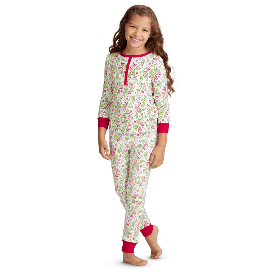 Hearts & Pines Holiday PJs for Girls