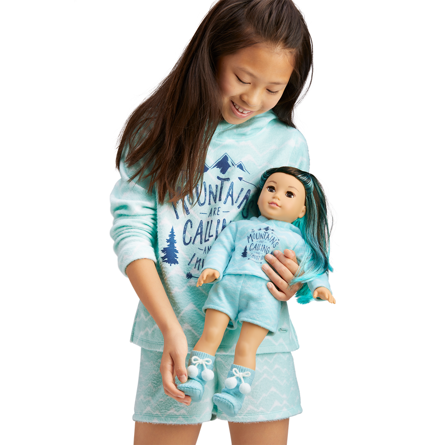 Corinne's™ Powder Blue Pajamas for Girls & 18-inch Dolls