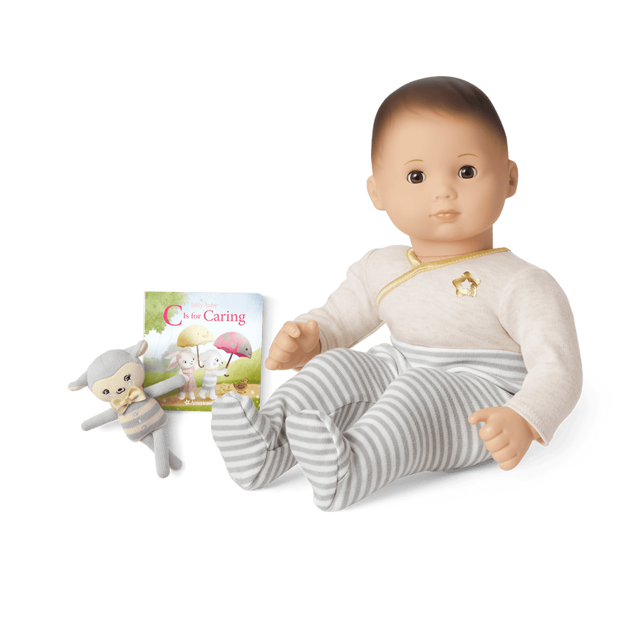 Bitty Baby® Doll #2 in Cloud Gray + Lamb Friend & Board Book