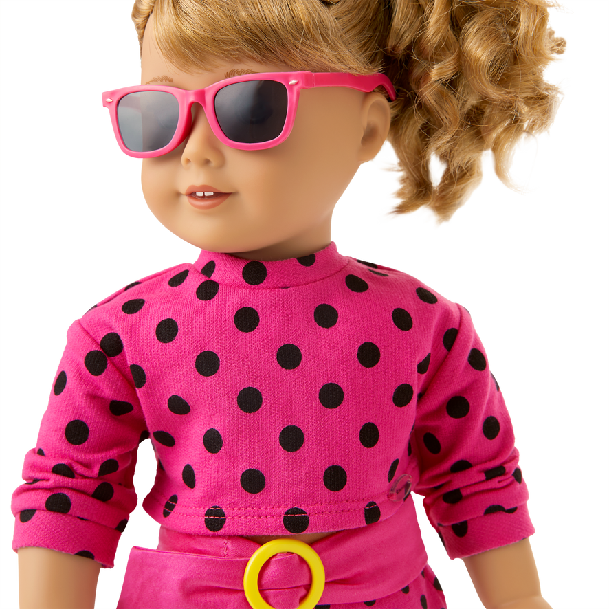Courtney's™ Cropped Pink Polka-Dot Top for 18-inch Dolls