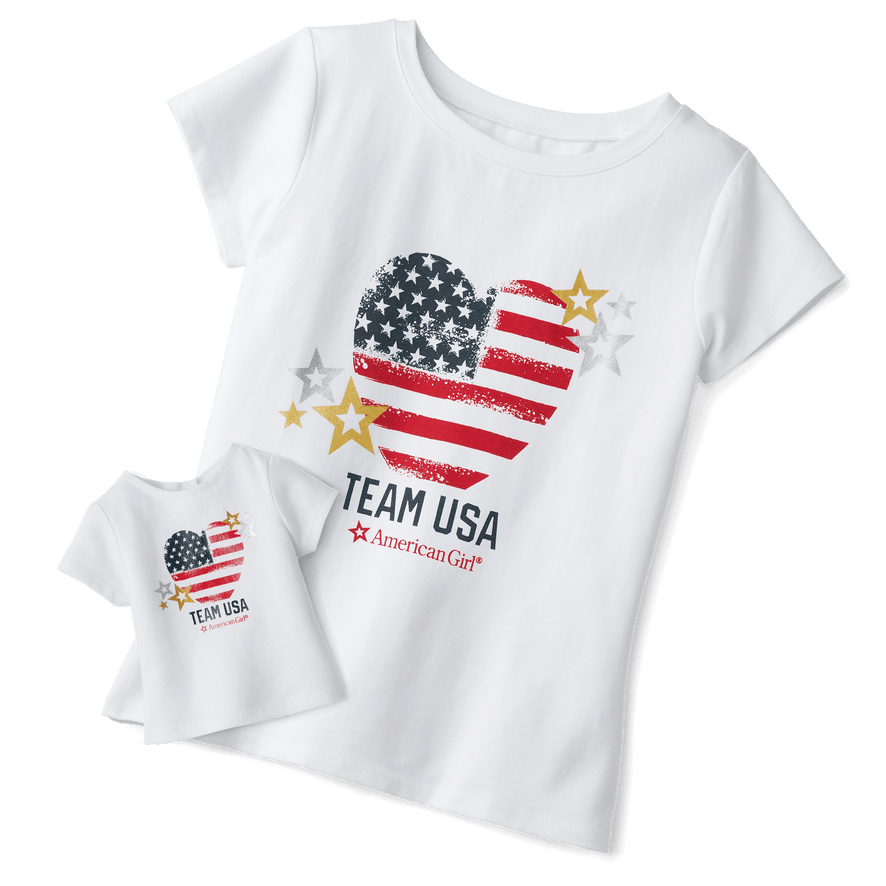 Team USA T-Shirt for Girls & 18-inch Dolls