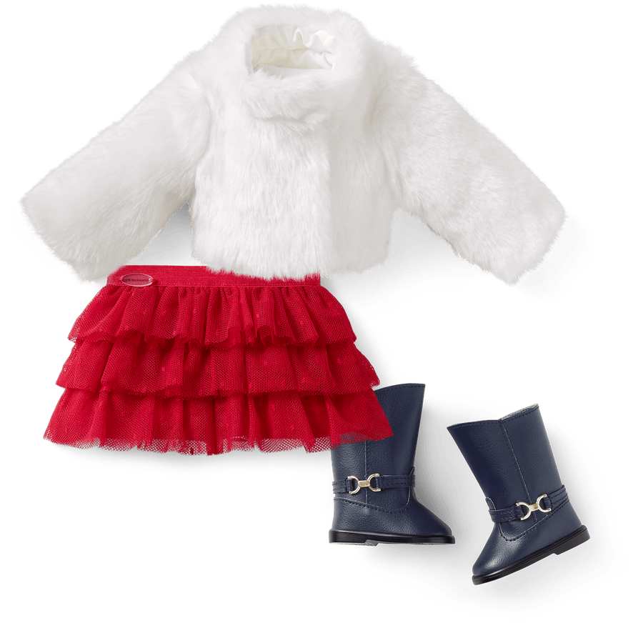 American Girl® x Janie and Jack Fur Coat & Tulle Skirt Bundle for 18-inch Dolls