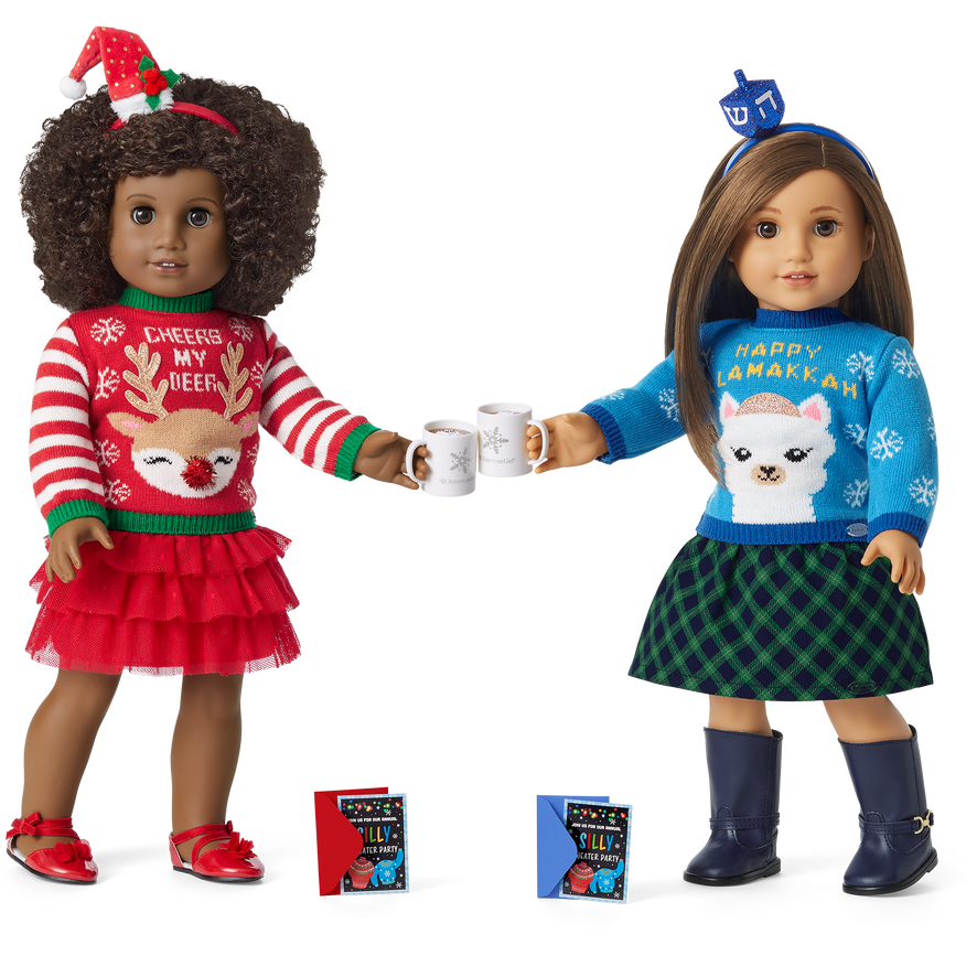 Silly Holiday Sweater Bundle for 18-inch Dolls