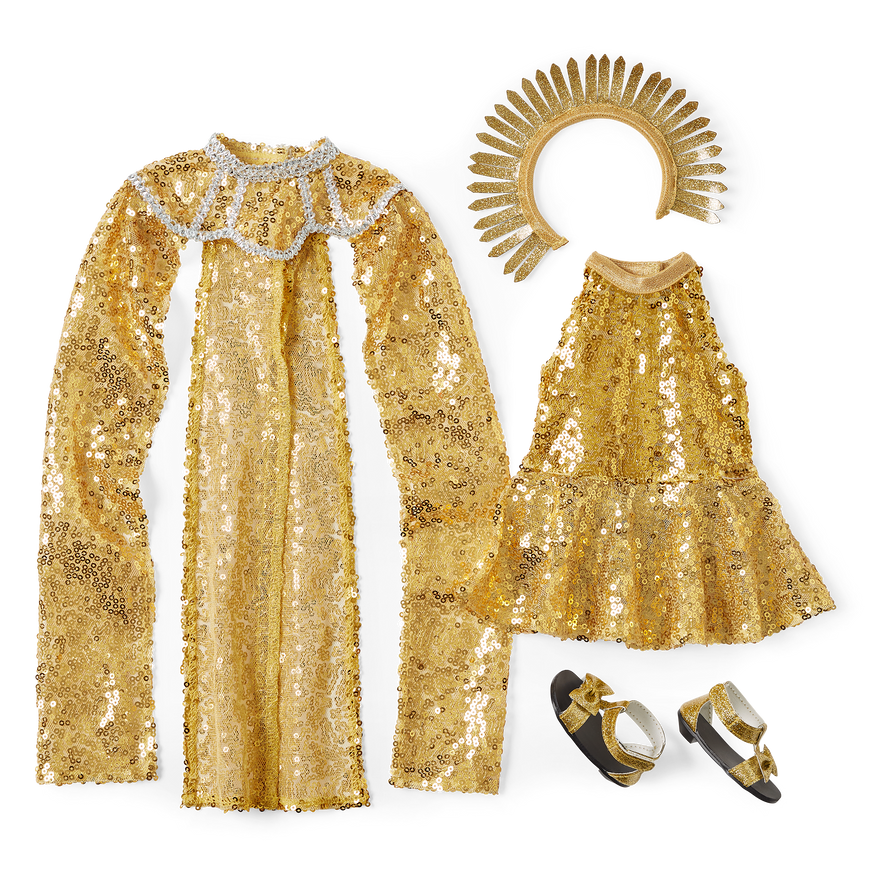 Glitzy Sequin Gown & Capelet Outfit for 18-inch Dolls